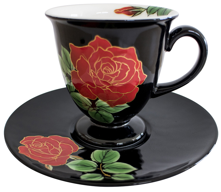 清水焼 薔薇カップ